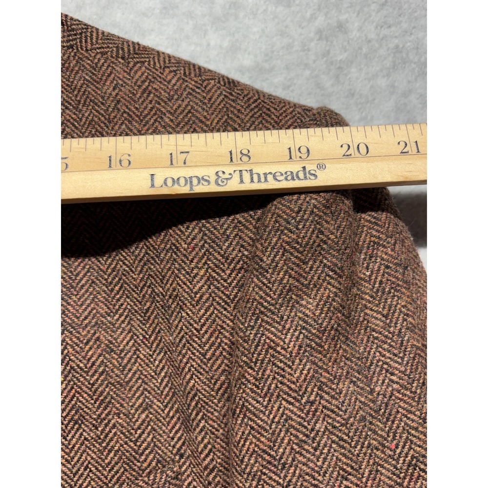 Inserch Limited Edition Mens XL Brown Herringbone Wool Blend Overcoat Jacket 500 - Picture 6 of 12